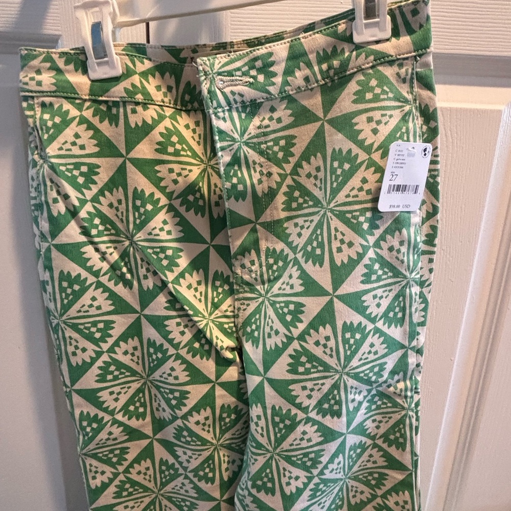 Green Geometric Patterned Pants